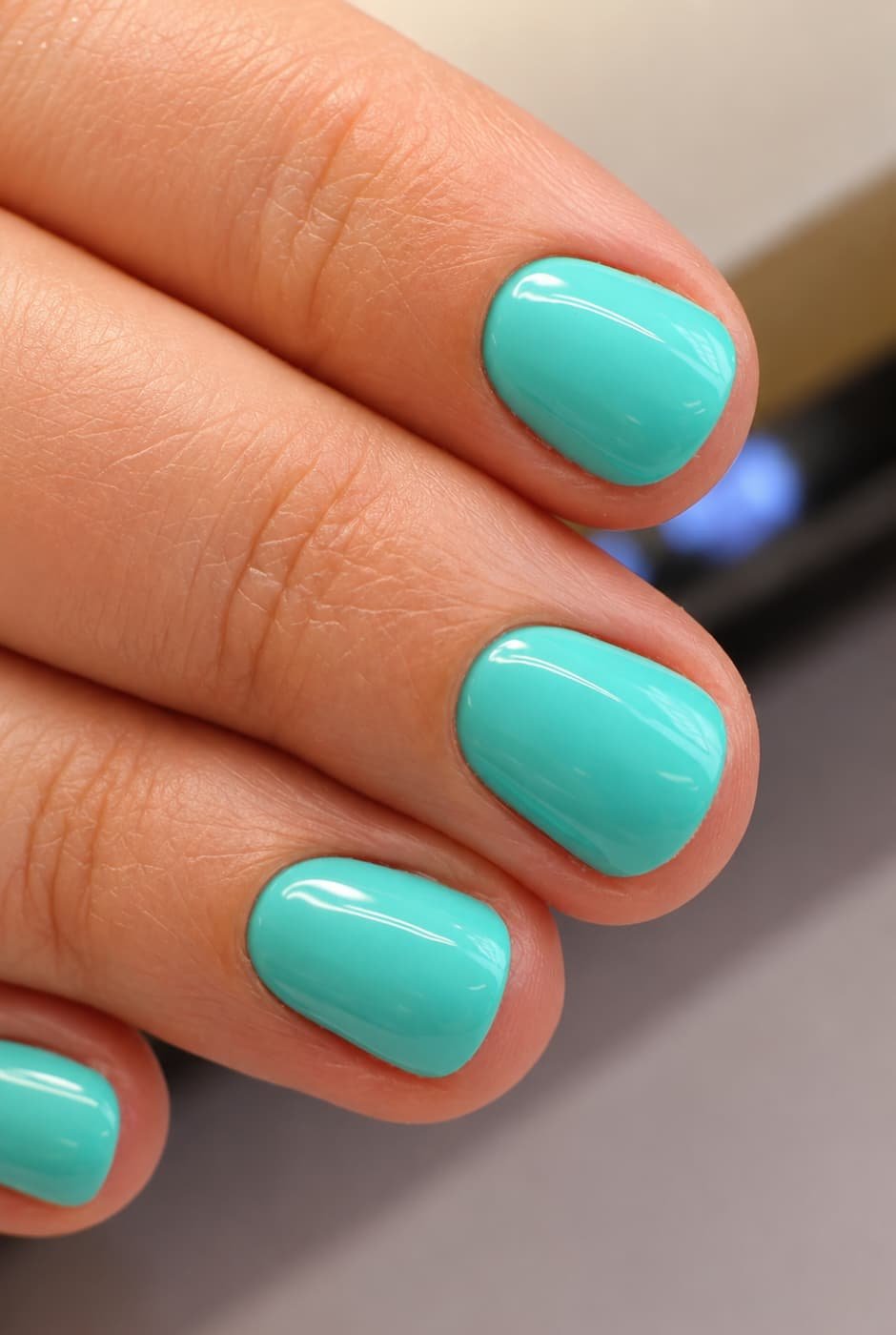 Russian Manicure course clean turquoise result