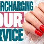 Red Russian Manicure result with the words Undercharging Your Service, about Russian Manicure pricing for nail technicians